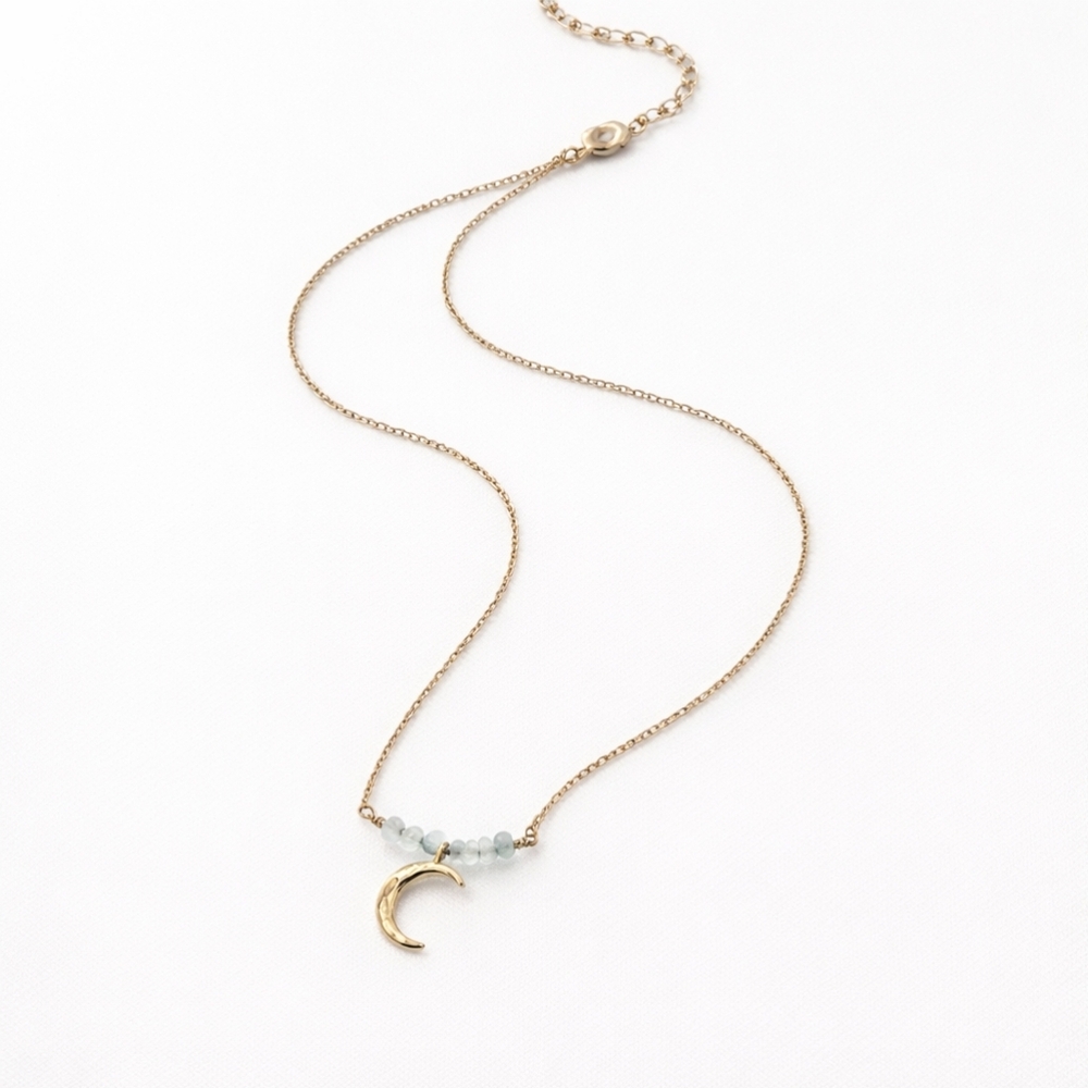 Celestial Crescent Moonstone Necklace